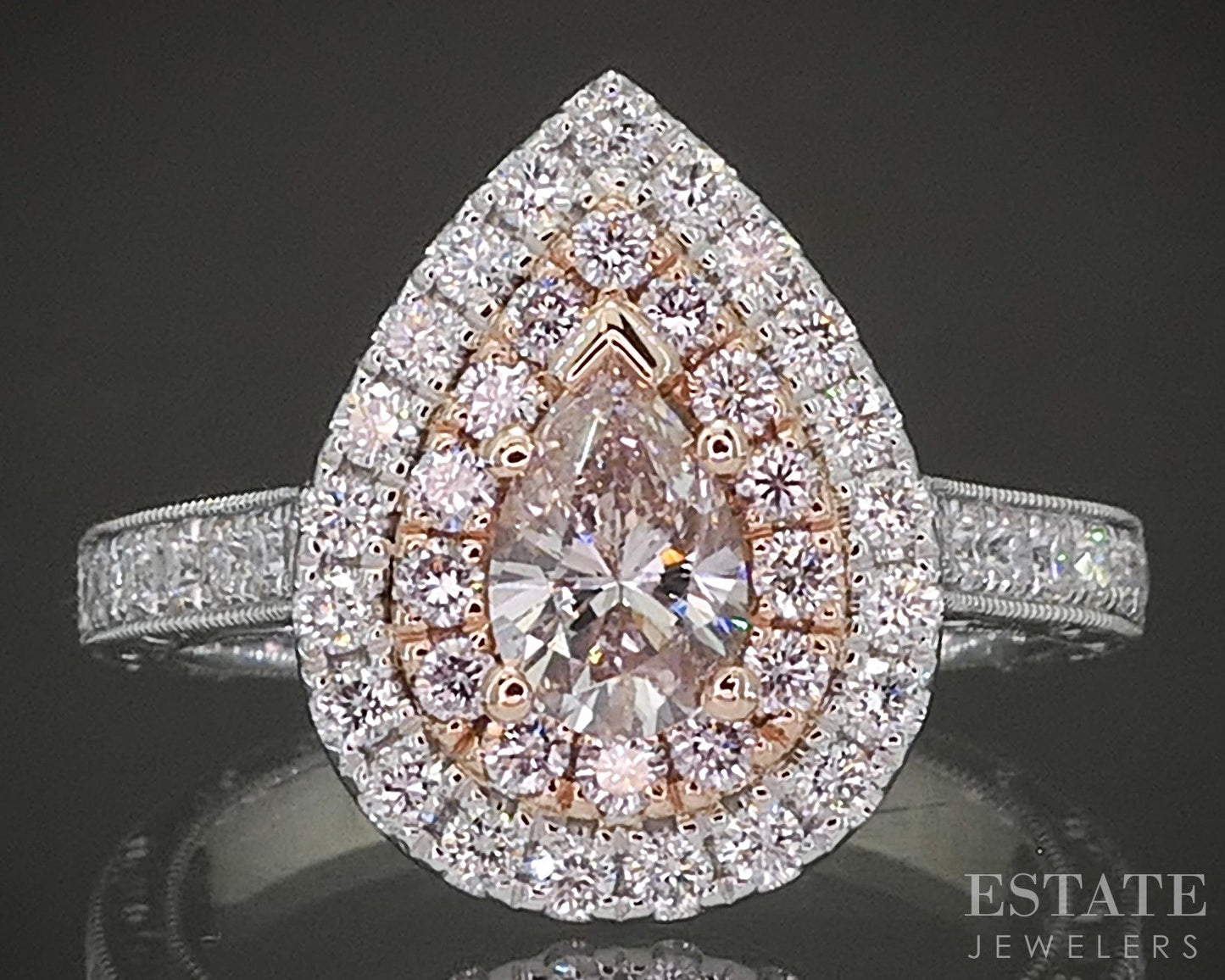 18k White Gold GIA Natural 1.14ctw Fancy Pink Diamond Engagement Ring p24649