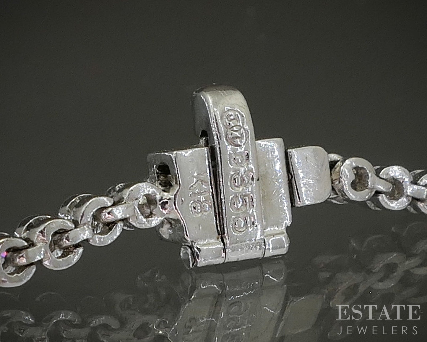 18k White Gold Round Natural 2.01ctw Diamond Line Tennis Necklace 15g p24345