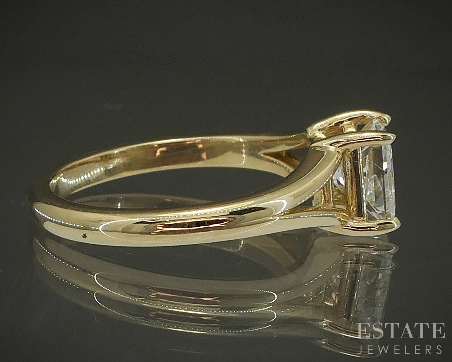 14k Yellow Gold Princess Natural 1.23ct Diamond Solitaire Engagement Ring p24551