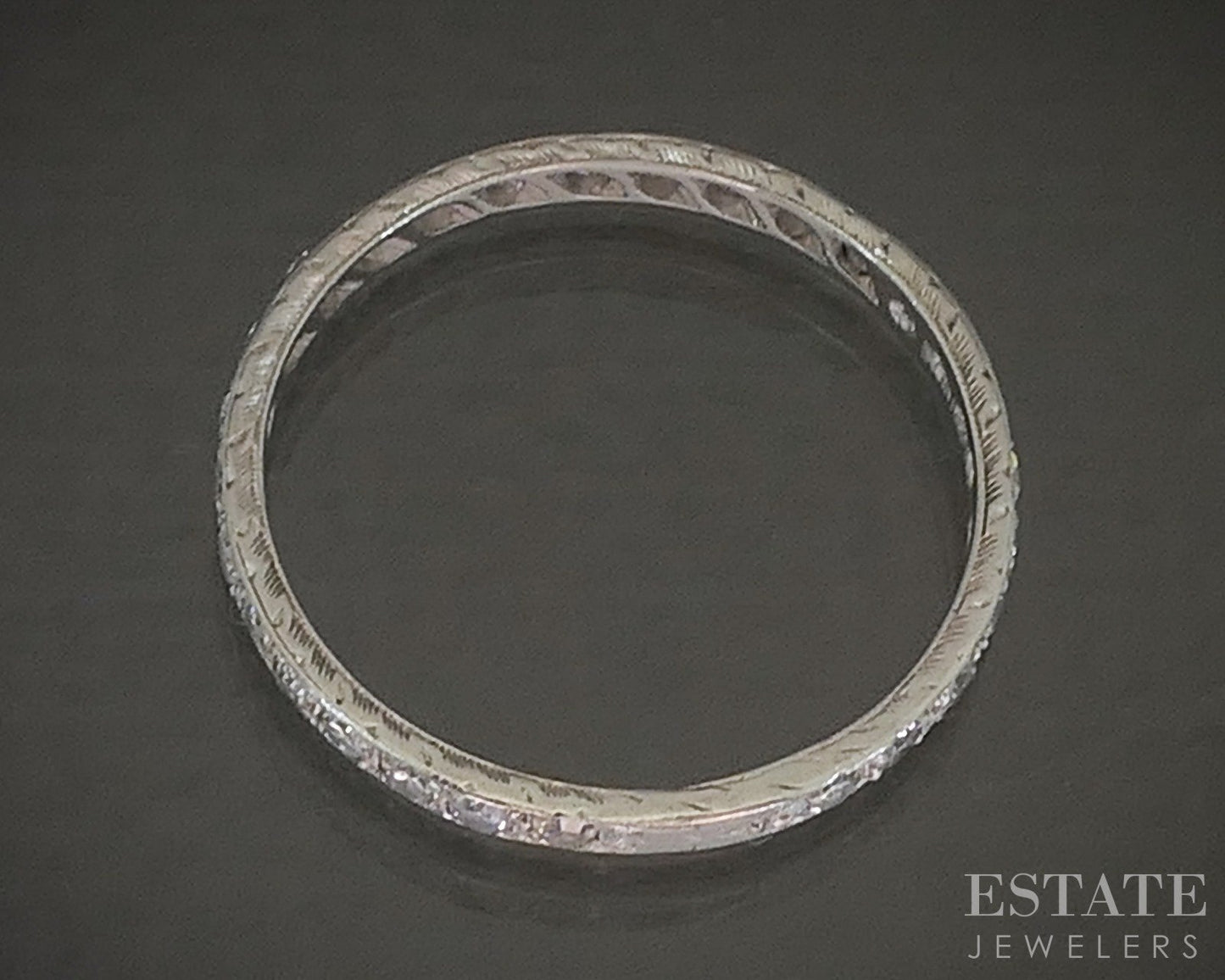Antique Platinum Single Cut Natural .28ctw Diamond Eternity Band 1.4g p24863