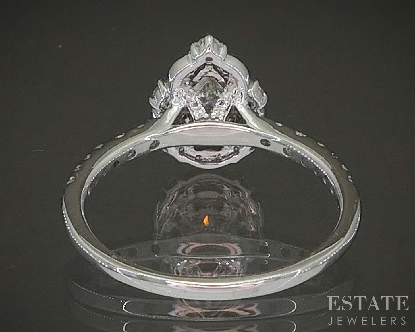 14k White Gold Pear Natural .75ctw Diamond Halo Engagement Ring 3g p24914