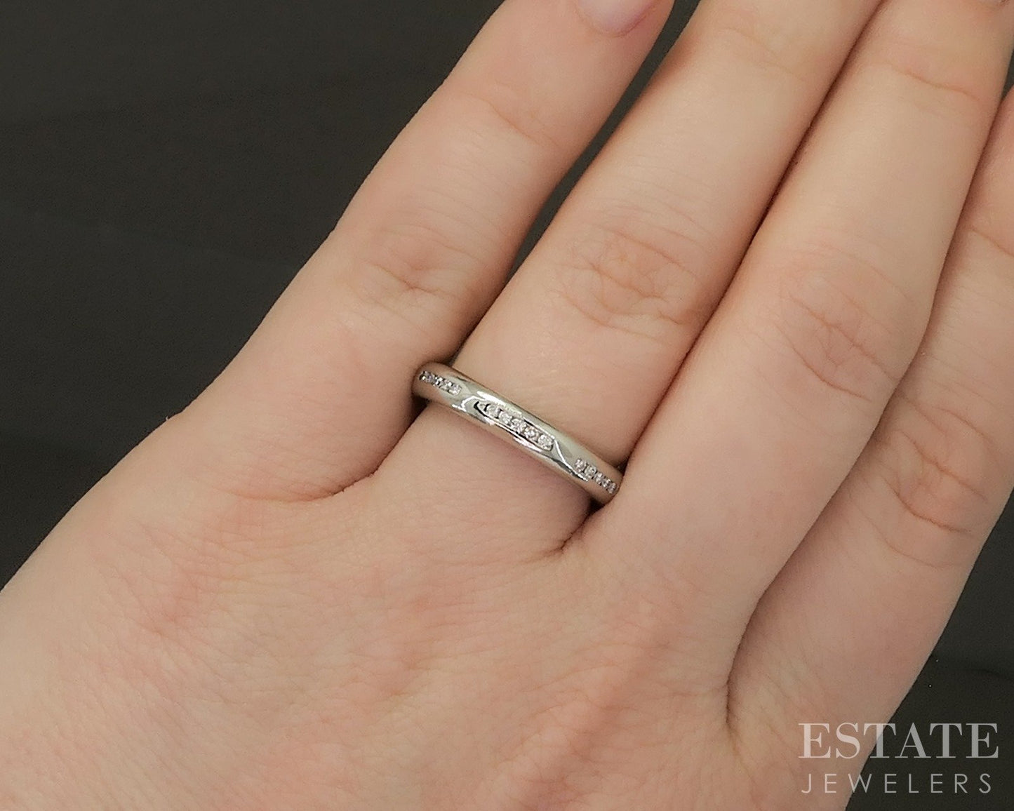 Platinum Round Natural .35ctw Diamond Eternity Wedding Band 8.3g p24674