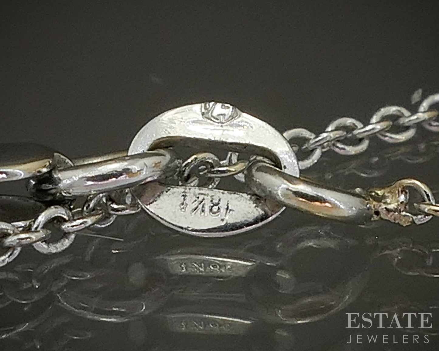 18k White Gold James Elliot Natural .30ctw Diamond Barrel Necklace 19.4g i19867