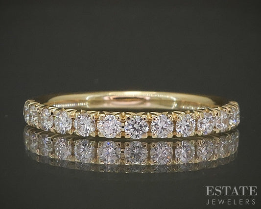 14k Yellow Gold Round Natural .45ctw Diamond Ladies Wedding Band 2g p26190