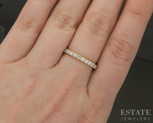 14k Yellow Gold Round Natural .45ctw Diamond Ladies Wedding Band 2g p26190