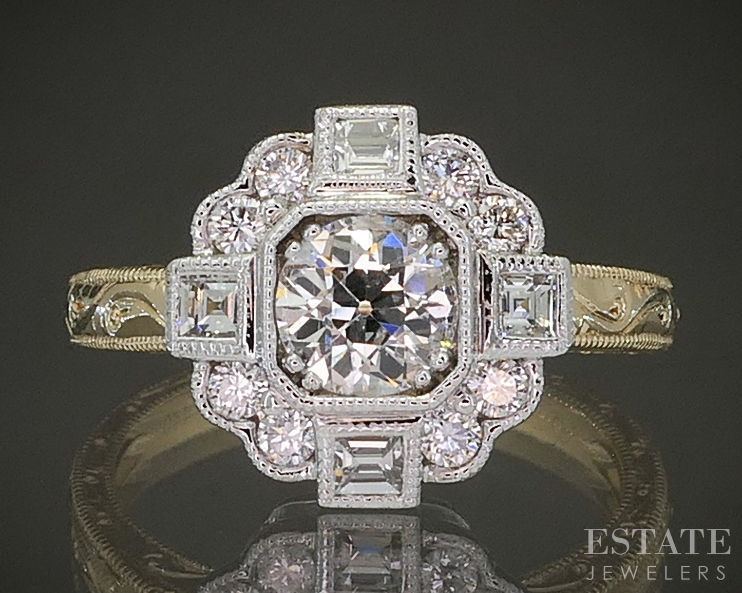 Estate Jewelers "Anne" 14k Yellow Gold OEC .60ct Diamond Engagement Ring p26181