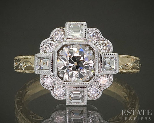 Estate Jewelers "Anne" 14k Yellow Gold OEC .60ct Diamond Engagement Ring p26181