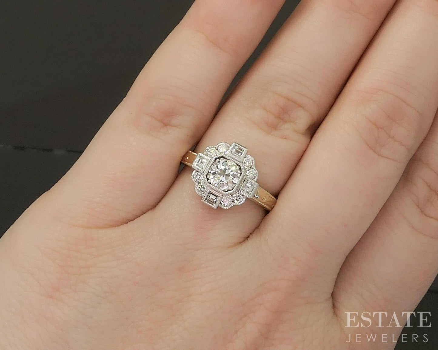Estate Jewelers "Anne" 14k Yellow Gold OEC .60ct Diamond Engagement Ring p26181