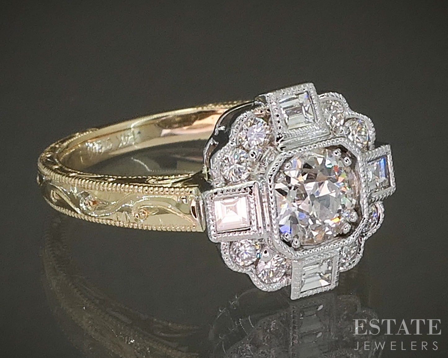 Estate Jewelers "Anne" 14k Yellow Gold OEC .60ct Diamond Engagement Ring p26181