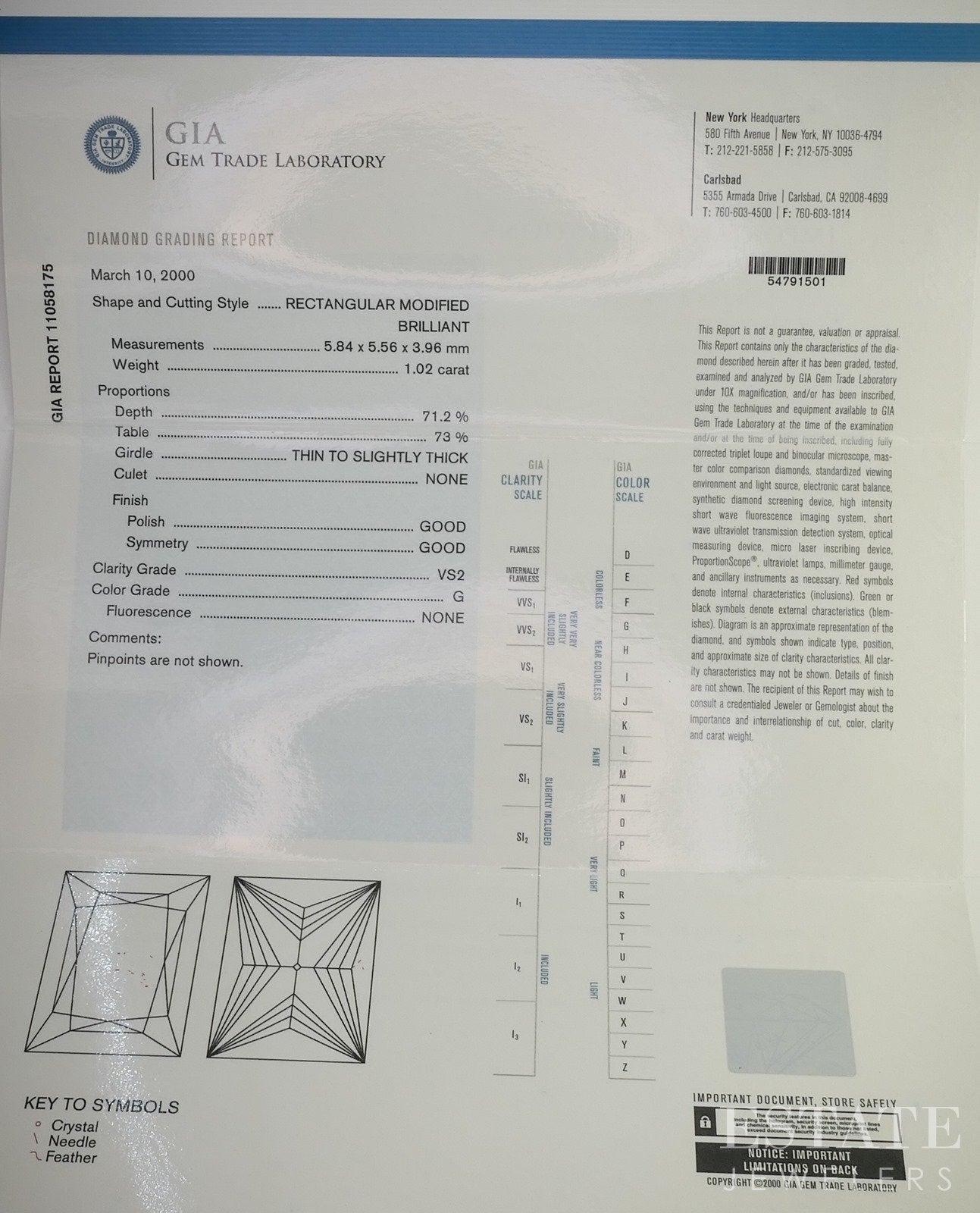 Loose 1.02ct Princess Cut GIA Certified Natural Diamond VS2/G p25474