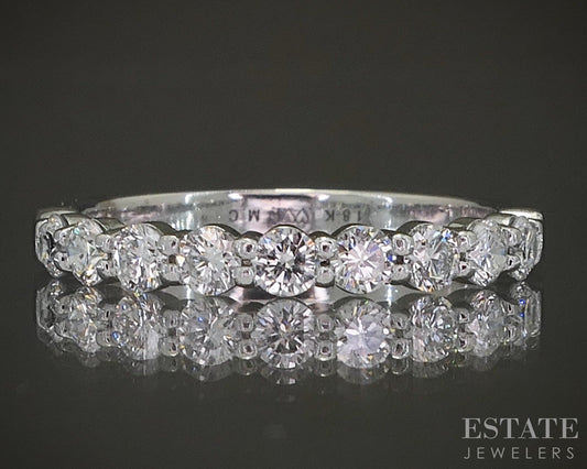 18k White Gold Natural .45ctw Diamond Ladies Wedding Band 2.6g p22829
