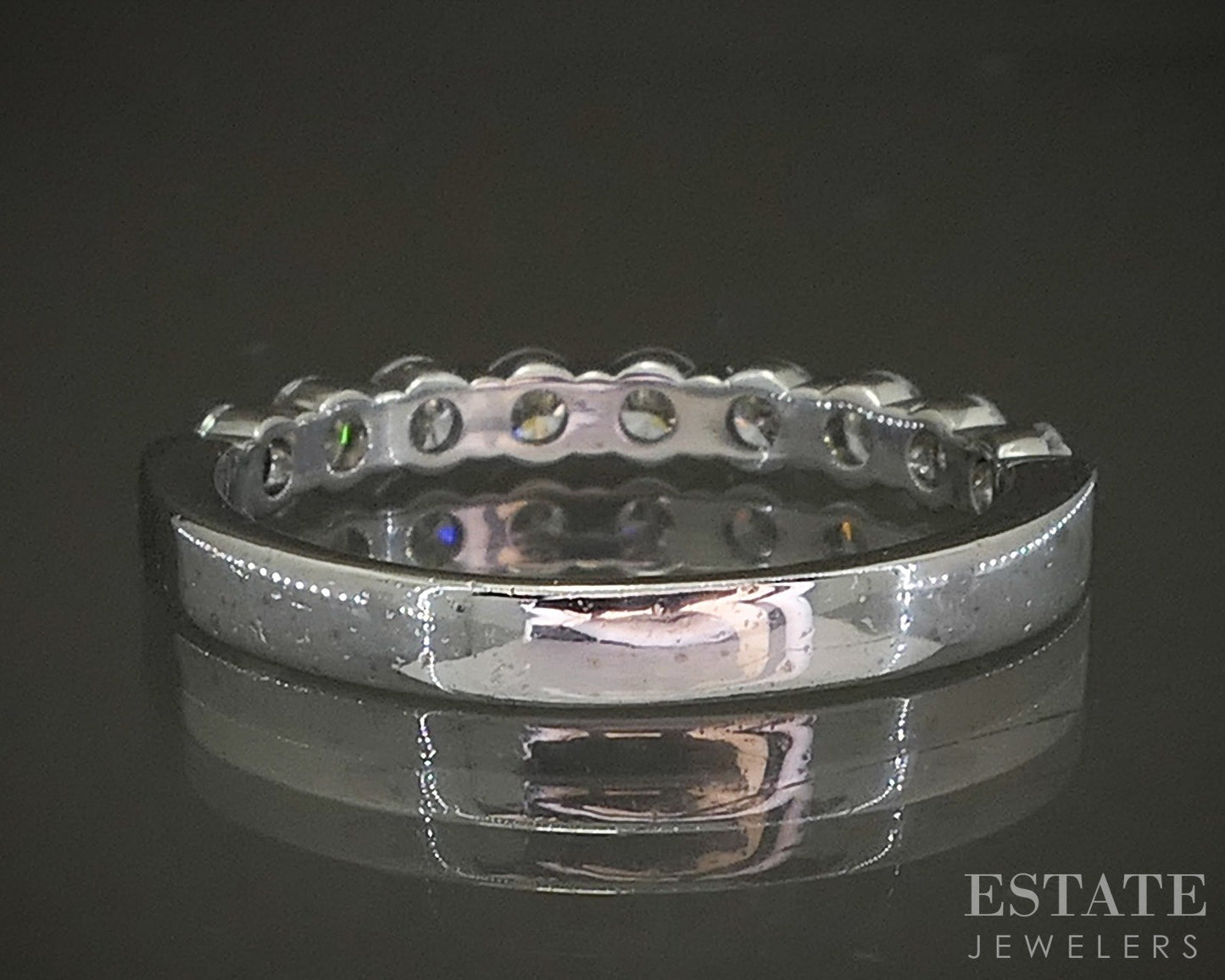 18k White Gold Natural .45ctw Diamond Ladies Wedding Band 2.6g p22829