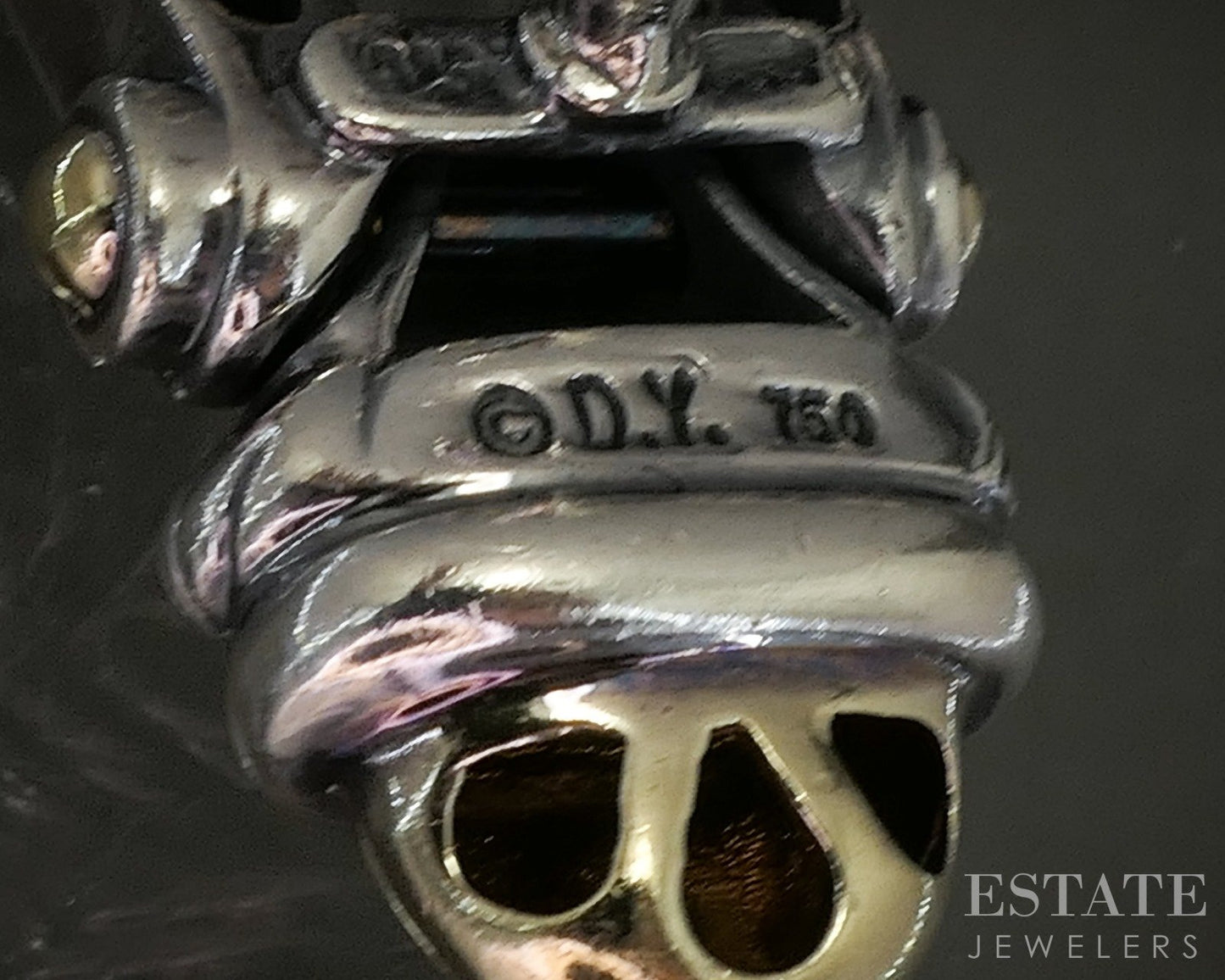 18k Sterling David Yurman Diamond Buckle Omega Back Dangle Earrings 17g p22521