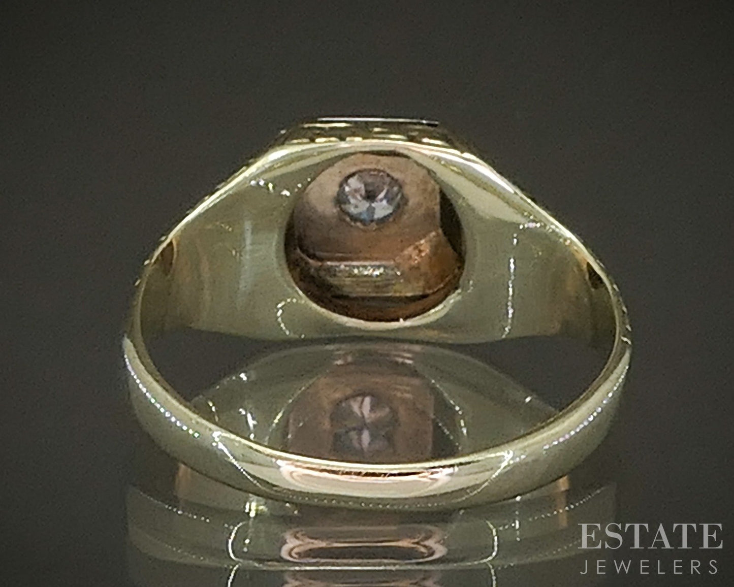 Vintage 14k Two Tone Gold Natural .08ct Diamond Solitaire Ring 3.4g p22923