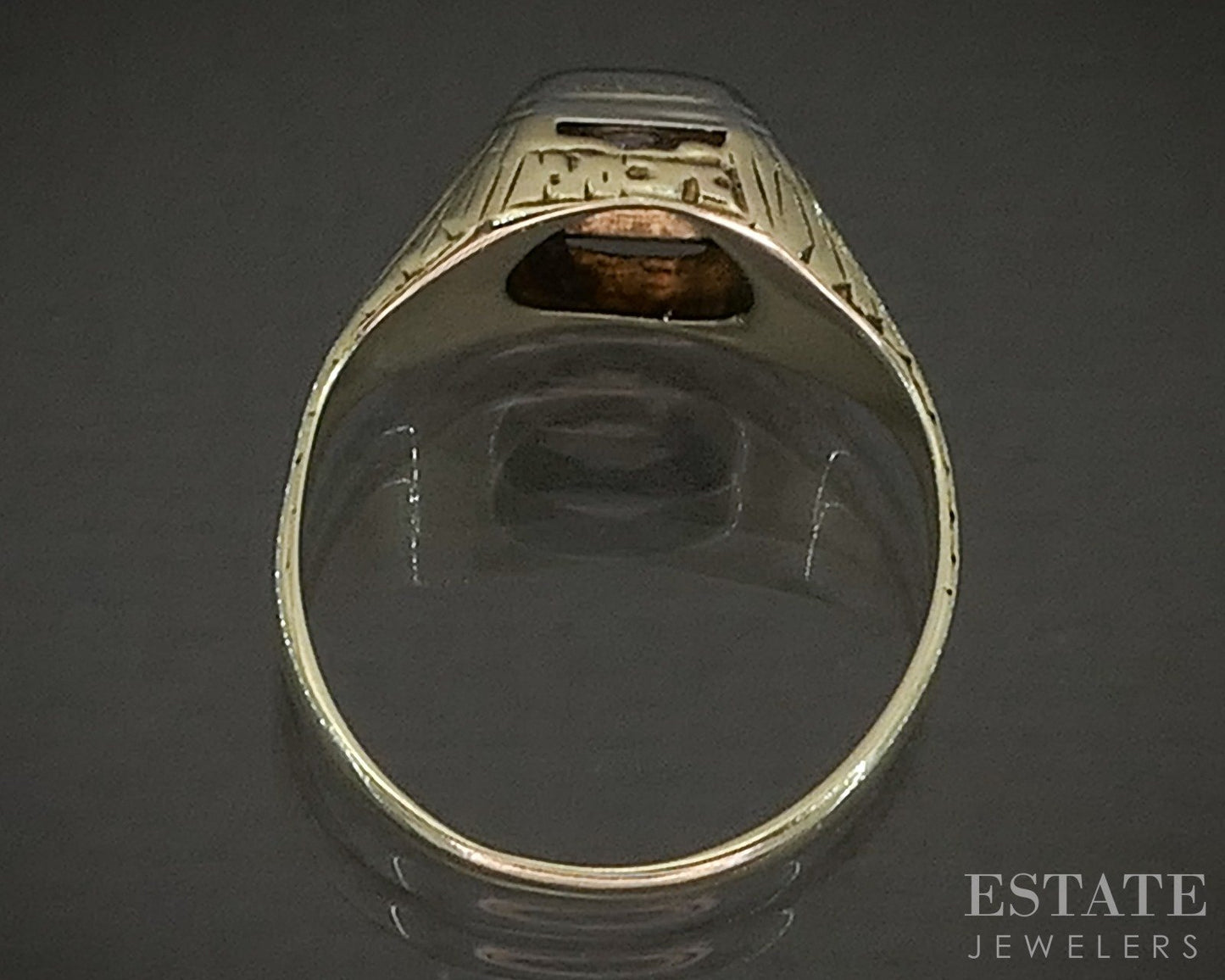 Vintage 14k Two Tone Gold Natural .08ct Diamond Solitaire Ring 3.4g p22923