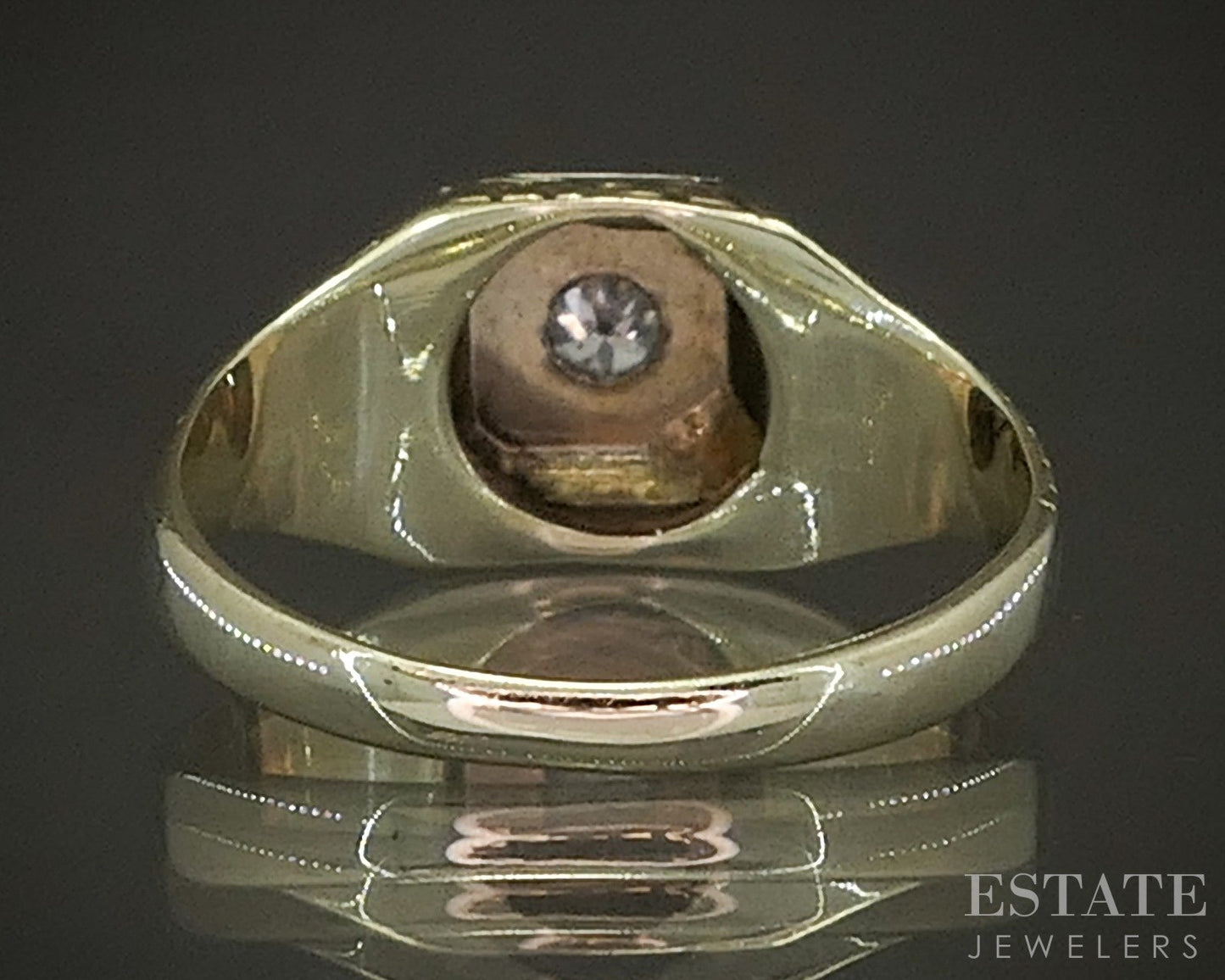 Vintage 14k Two Tone Gold Natural .08ct Diamond Solitaire Ring 3.4g p22923