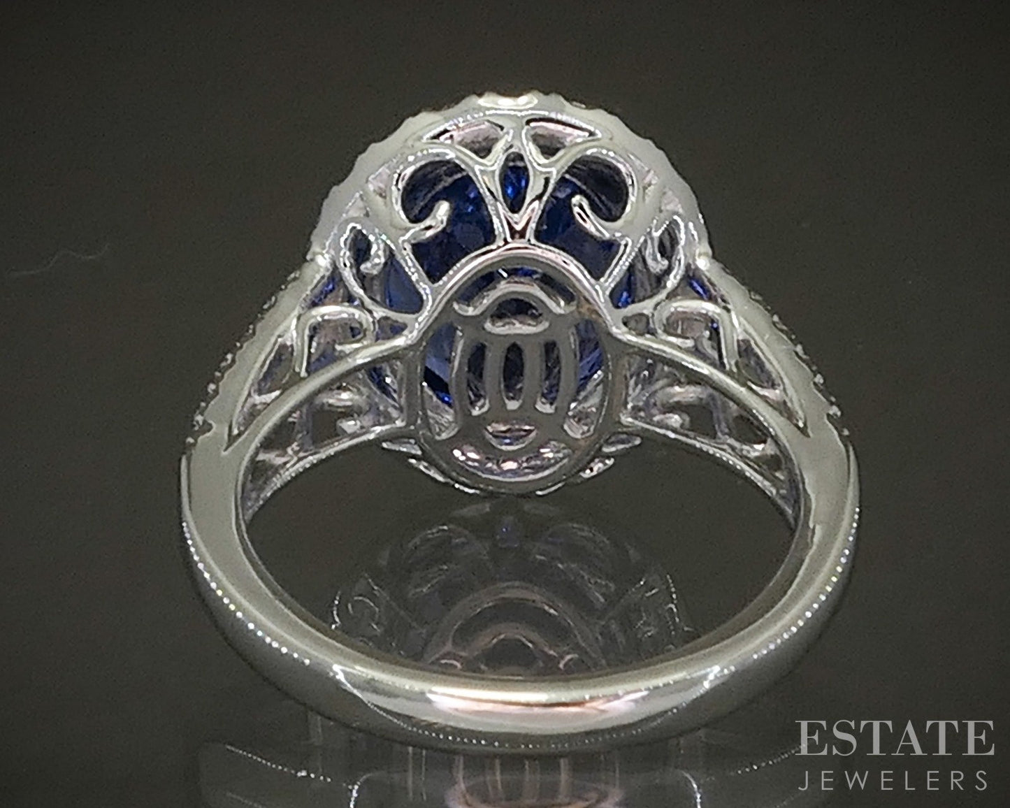 Platinum Oval Natural 4.5ct Tanzanite & Diamond Halo Cocktail Ring 7.9g p23064