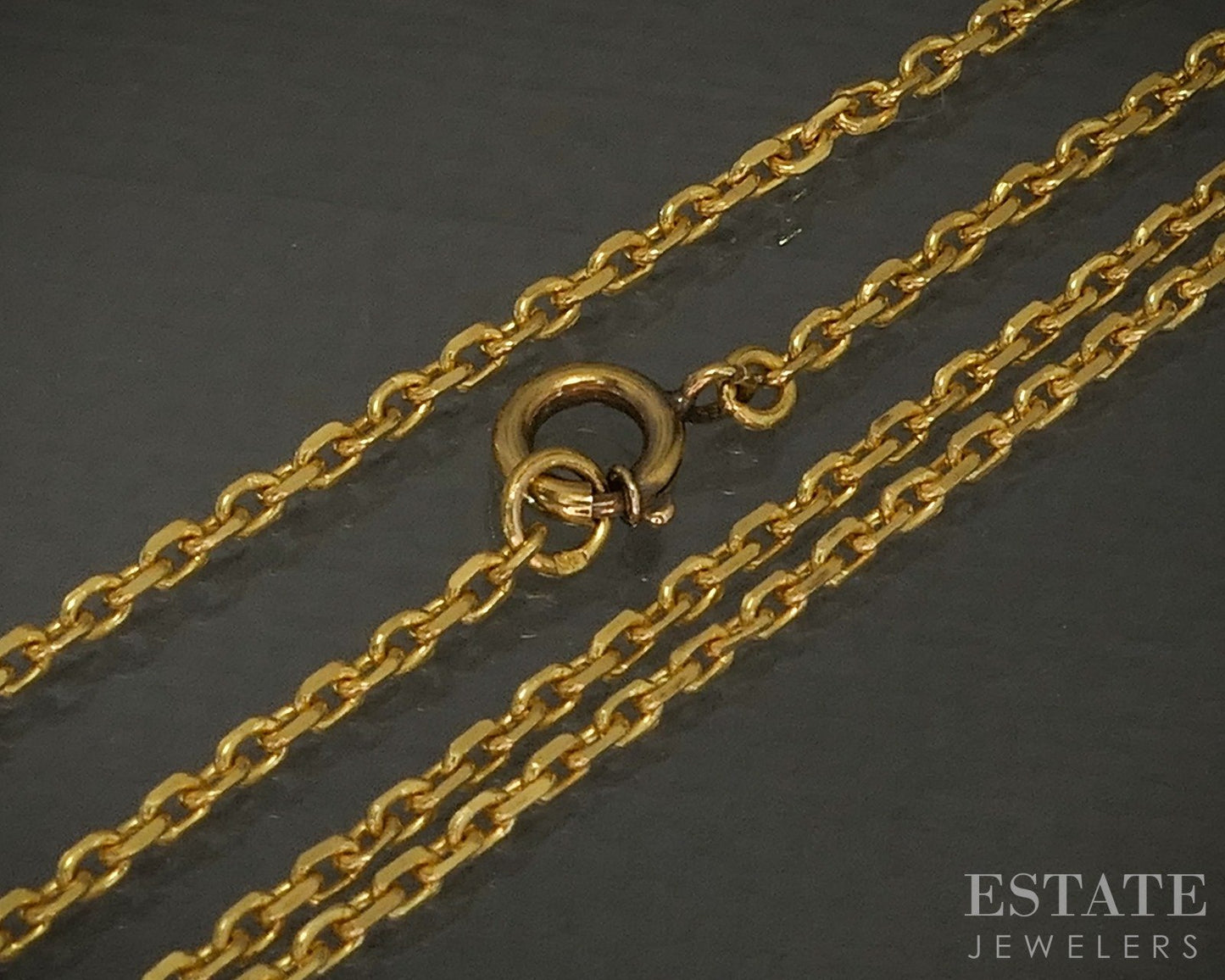 18k Yellow Gold 1.7mm Cable Chain Solid Link Necklace 6.4g 24"L p23808