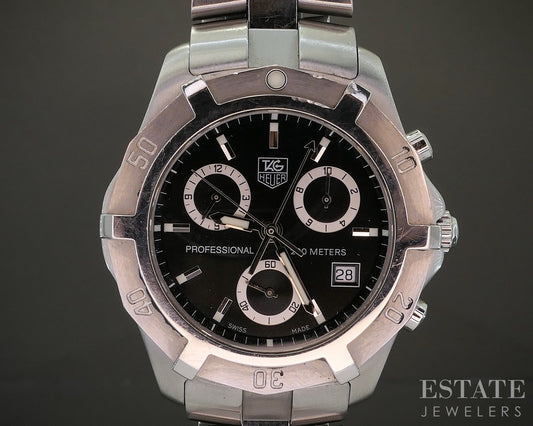 Tag Heuer Professional 200 Chronograph CN111F Black Dial Stainless Watch p25685