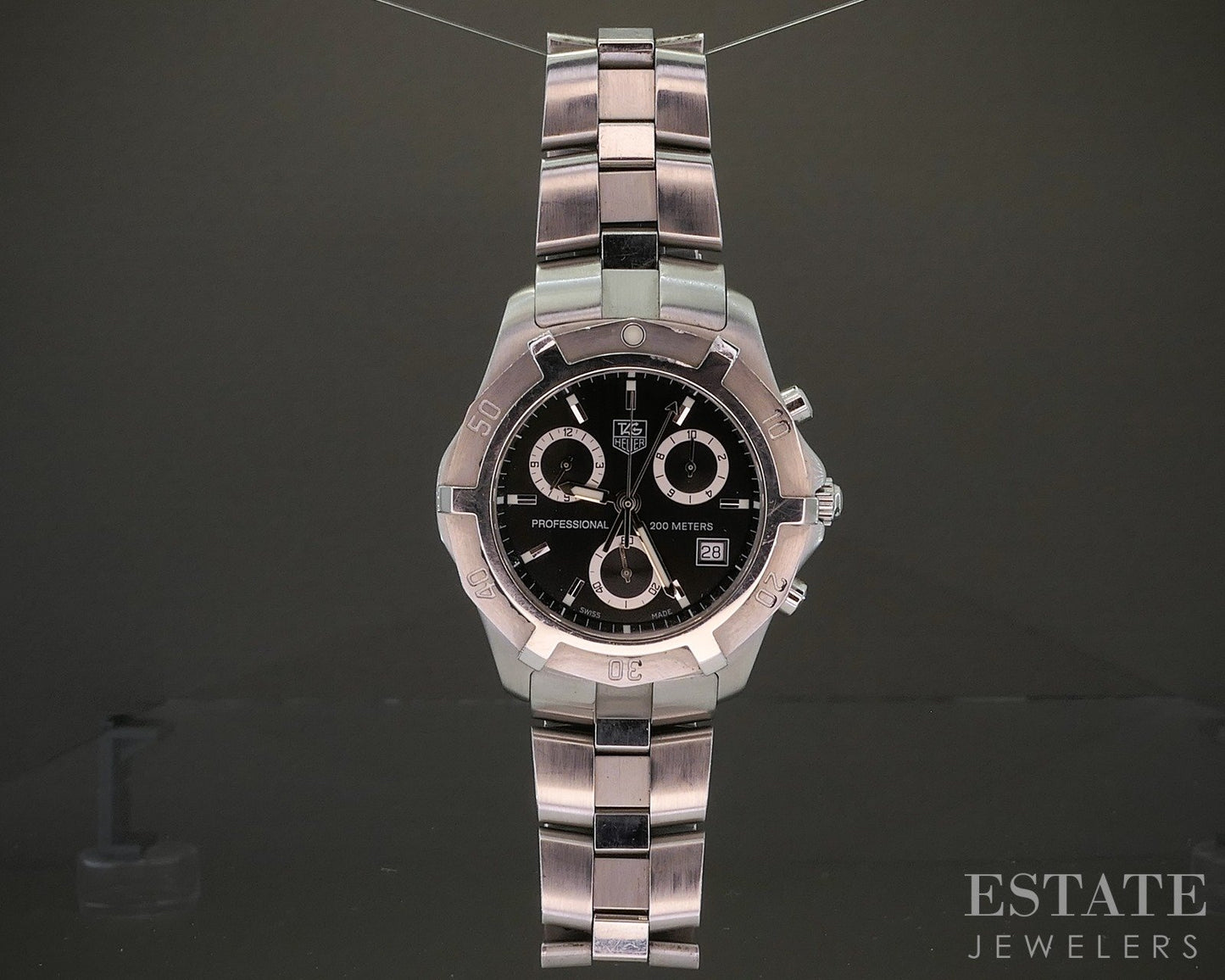 Tag Heuer Professional 200 Chronograph CN111F Black Dial Stainless Watch p25685