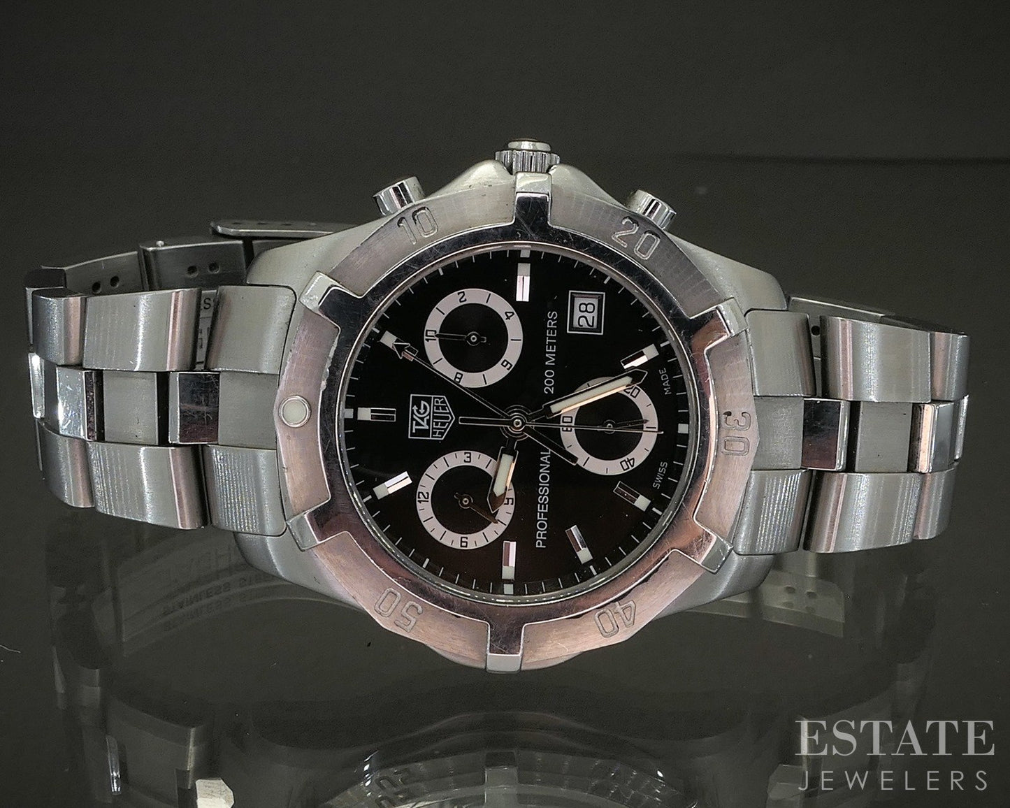 Tag Heuer Professional 200 Chronograph CN111F Black Dial Stainless Watch p25685