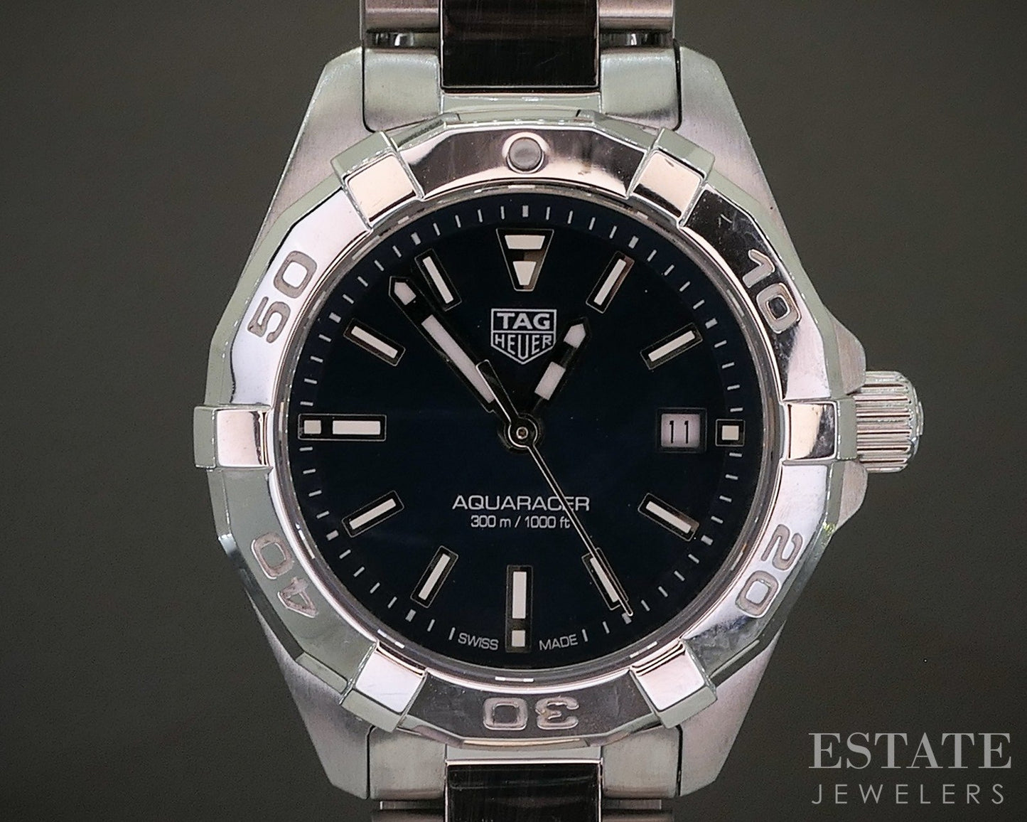 Tag Heuer Aquaracer Date WBD1412 Blue Dial Stainless Ladies Watch p22906