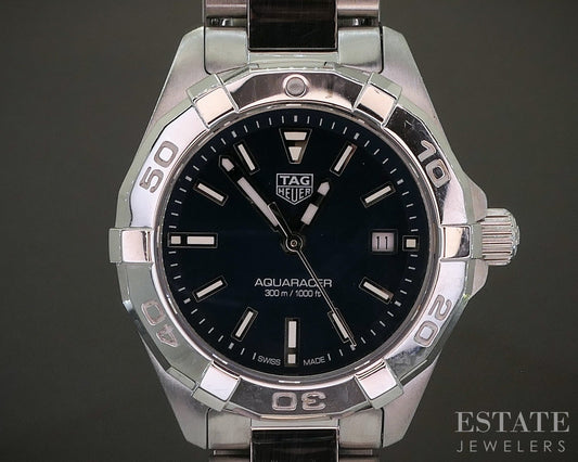 Tag Heuer Aquaracer Date WBD1412 Blue Dial Stainless Ladies Watch p22906