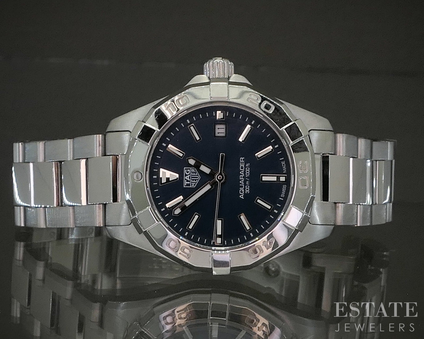 Tag Heuer Aquaracer Date WBD1412 Blue Dial Stainless Ladies Watch p22906