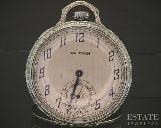 Antique Gold Filled Waltham Grade 220 15j Pocket Watch p26055