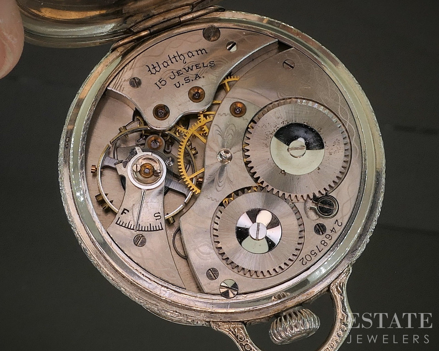 Antique Gold Filled Waltham Grade 220 15j Pocket Watch p26055