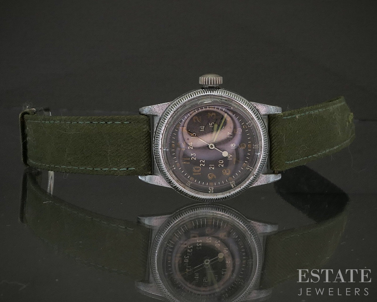 Vintage 1944 Waltham A-11 24 Hour Dial WWII Mens Military Watch p25409