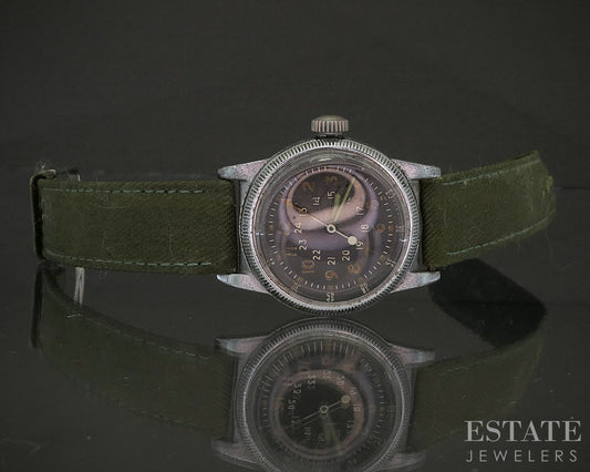 Vintage 1944 Waltham A-11 24 Hour Dial WWII Mens Military Watch p25409