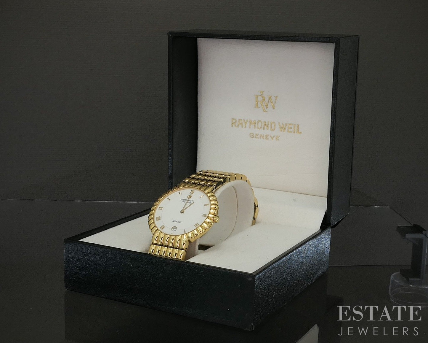 Raymond Weil Geneve Nabucco Date Gold Tone Bracelet Mens Watch p22484