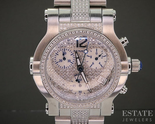 Renato Beauty Chronograph Pave Diamond Bracelet Ladies Watch p26501