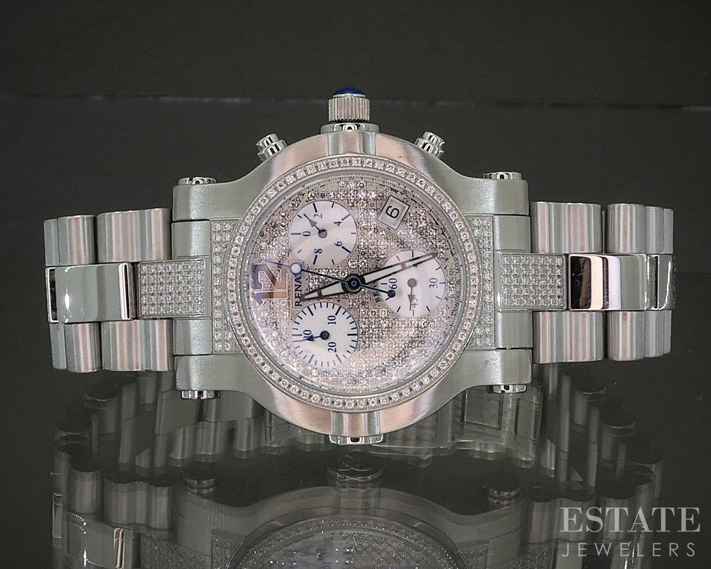 Renato Beauty Chronograph Pave Diamond Bracelet Ladies Watch p26501