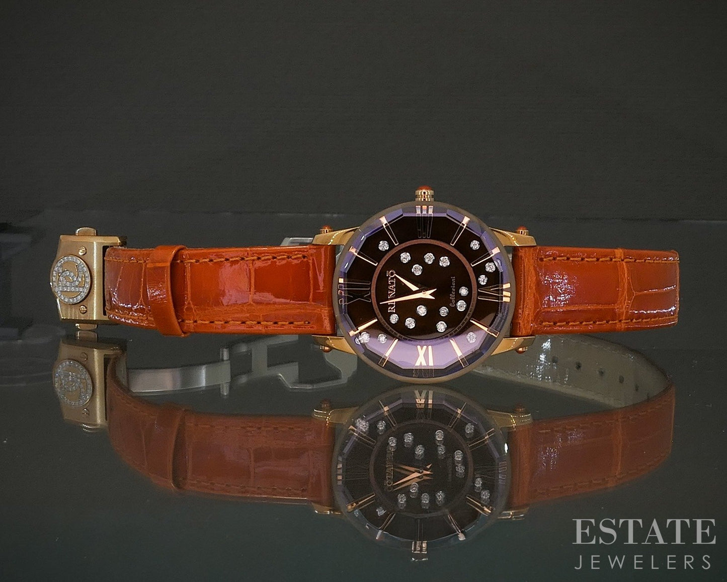 Renato Collezioni Diamond Alligator Strap Ladies Watch p26508