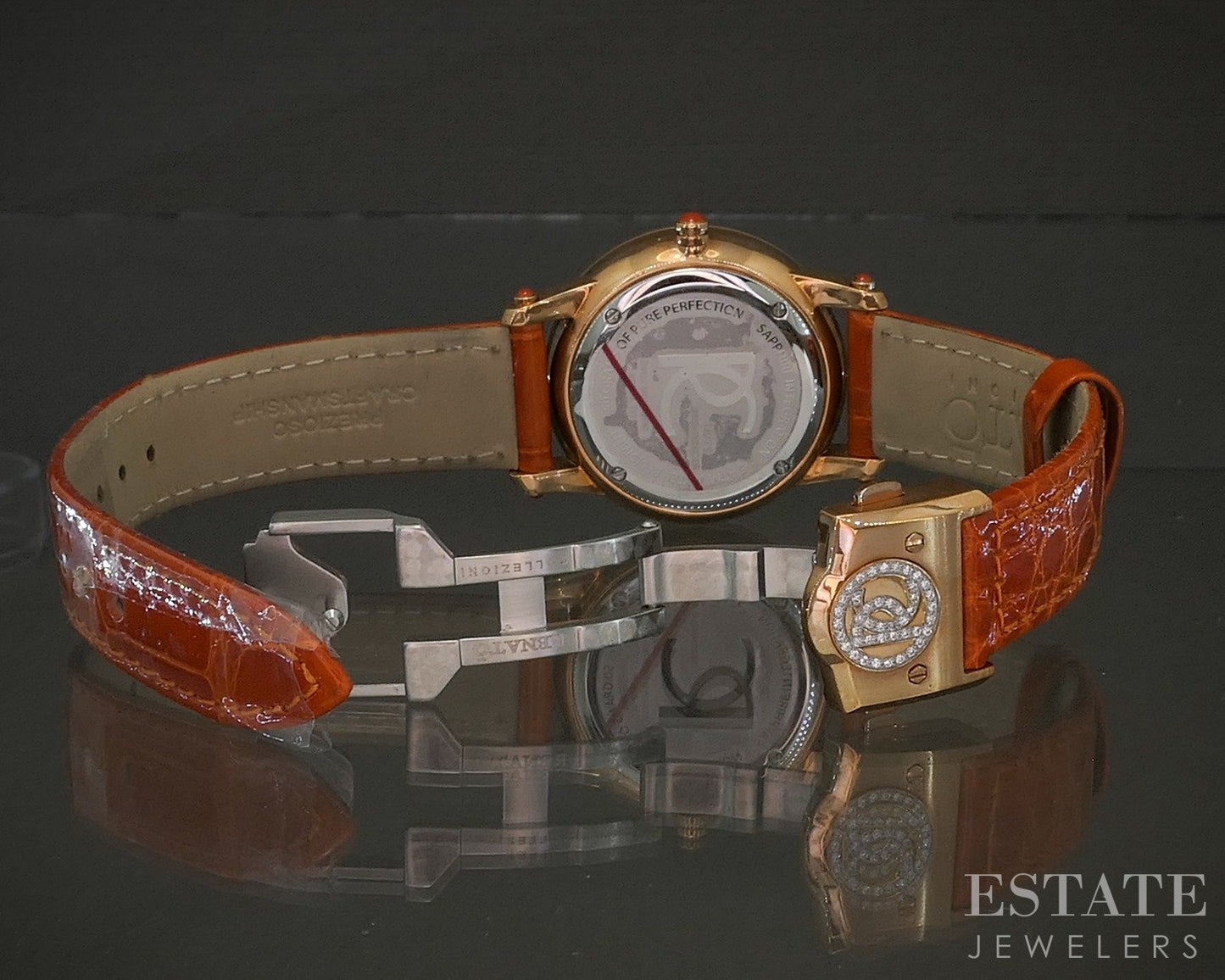 Renato Collezioni Diamond Alligator Strap Ladies Watch p26508