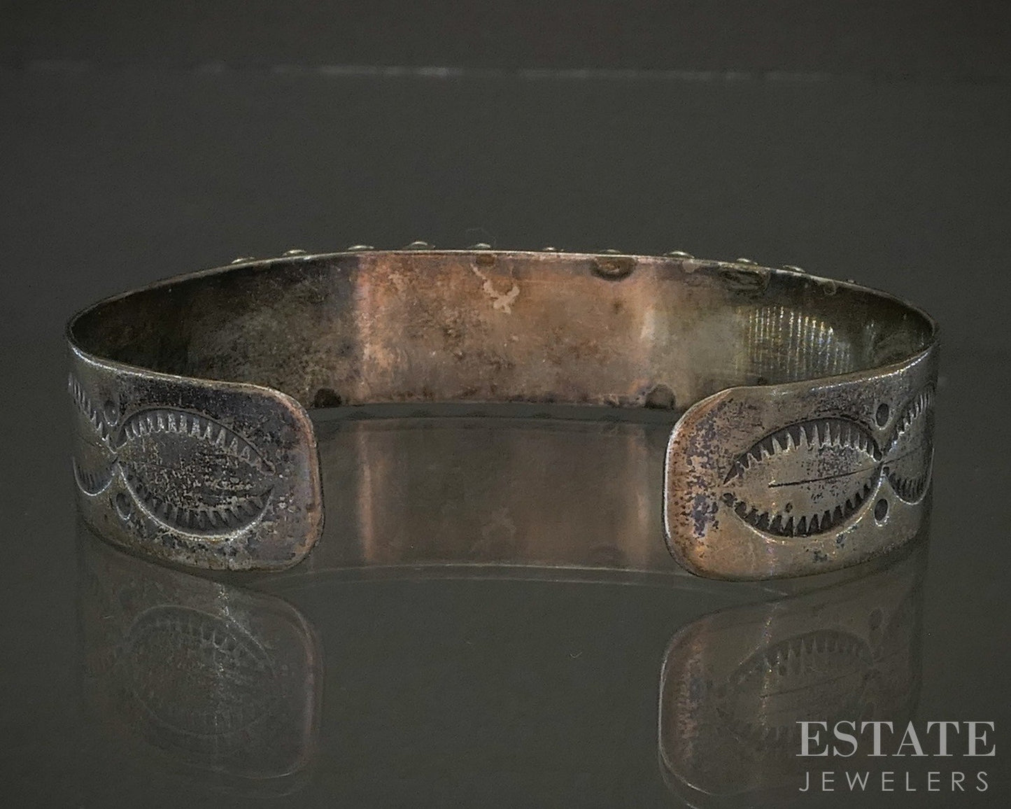 Vintage Sterling Navajo Green Turquoise Vernon Haskie Cuff Bracelet 22.4g p26627