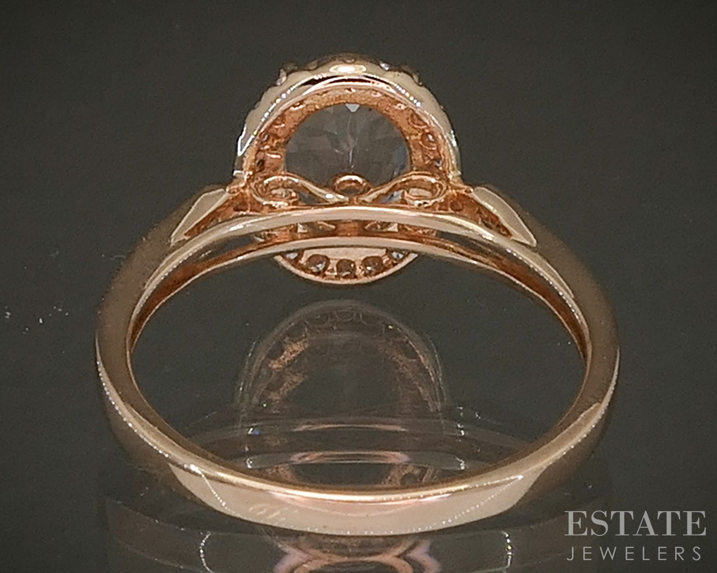 14k Rose Gold Oval Natural Morganite & Diamond Halo Ladies Ring 3.2g p23040
