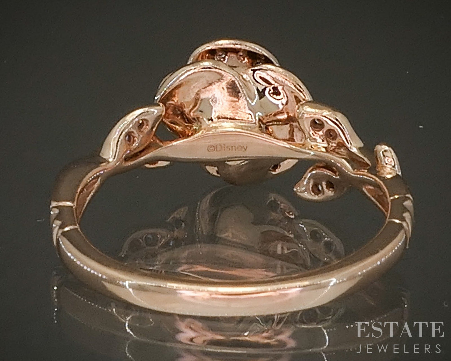 10k Rose Gold Disney Enchanted Rose Natural Diamond Bella Ring 4g p22537