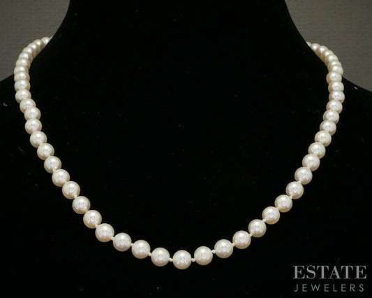 14k Yellow Gold 5.7mm Cultured Akoya Pearl Ladies Necklace 18"L p23312