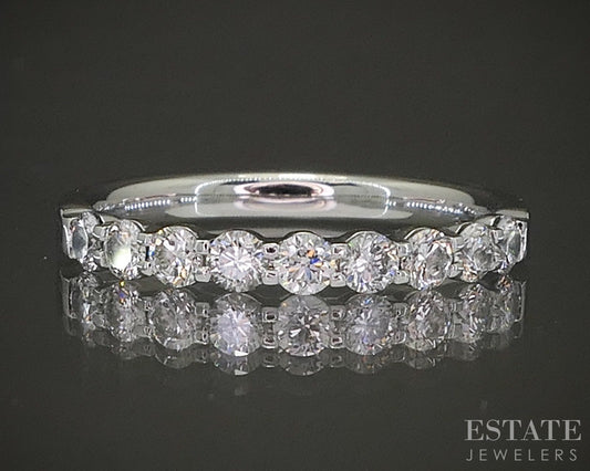 18k White Gold Natural .50ctw Diamond Ladies Wedding Band 2.6g p22830