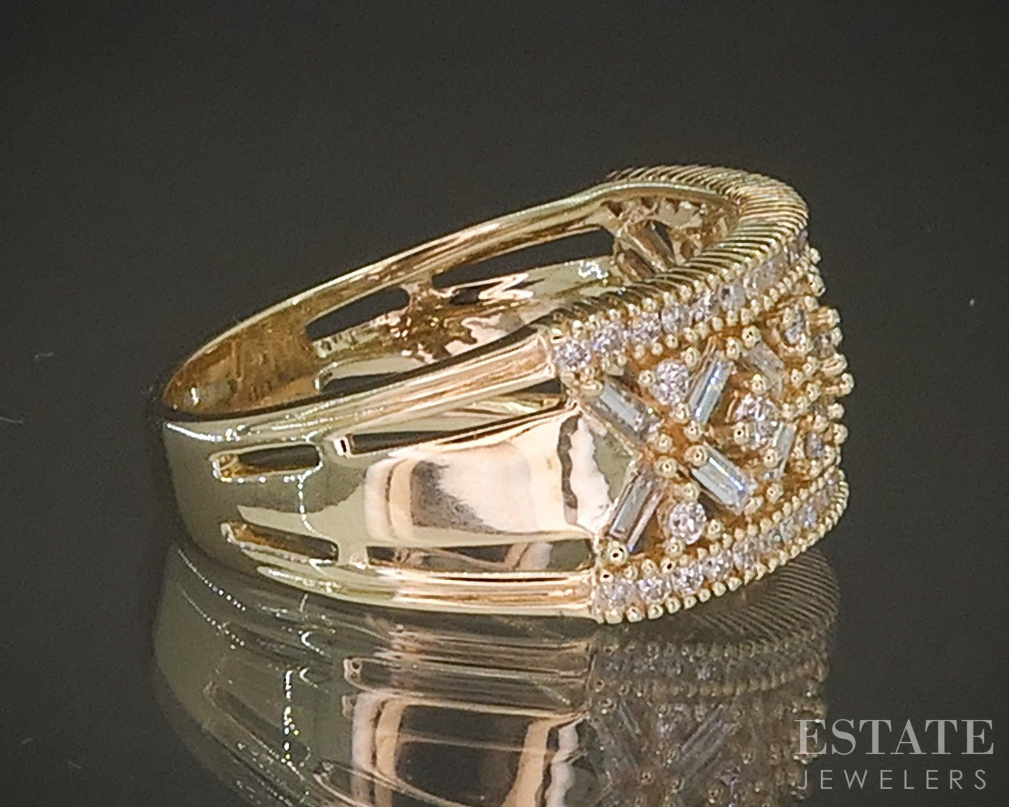 14k Yellow Gold EFFY Natural .74ctw Diamond Ladies Band Ring 6.3g p22860