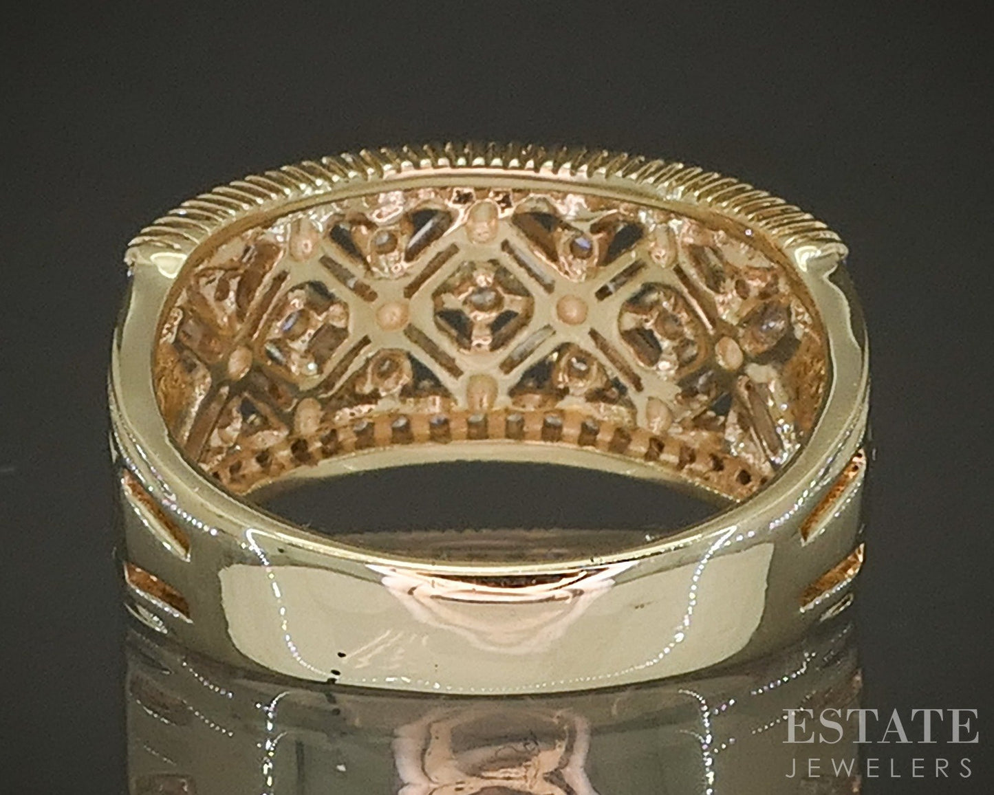 14k Yellow Gold EFFY Natural .74ctw Diamond Ladies Band Ring 6.3g p22860