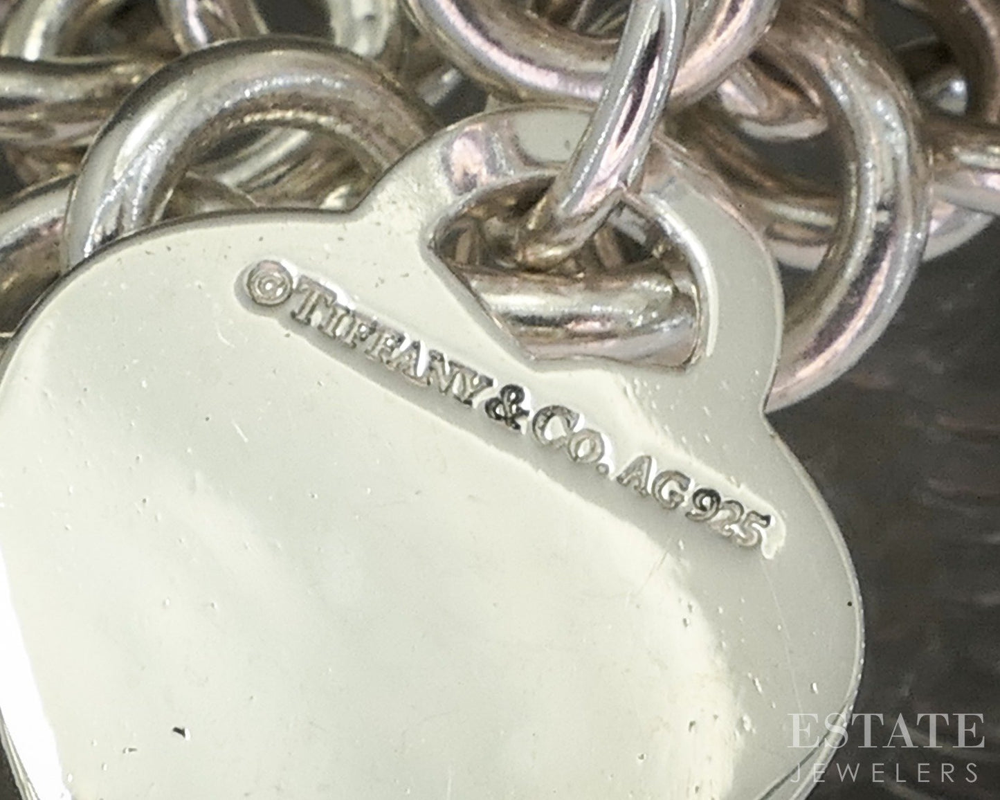 Sterling Tiffany & Co. Heart Tag Cable Chain Toggle Bracelet 41.3g 7.5"L p23832