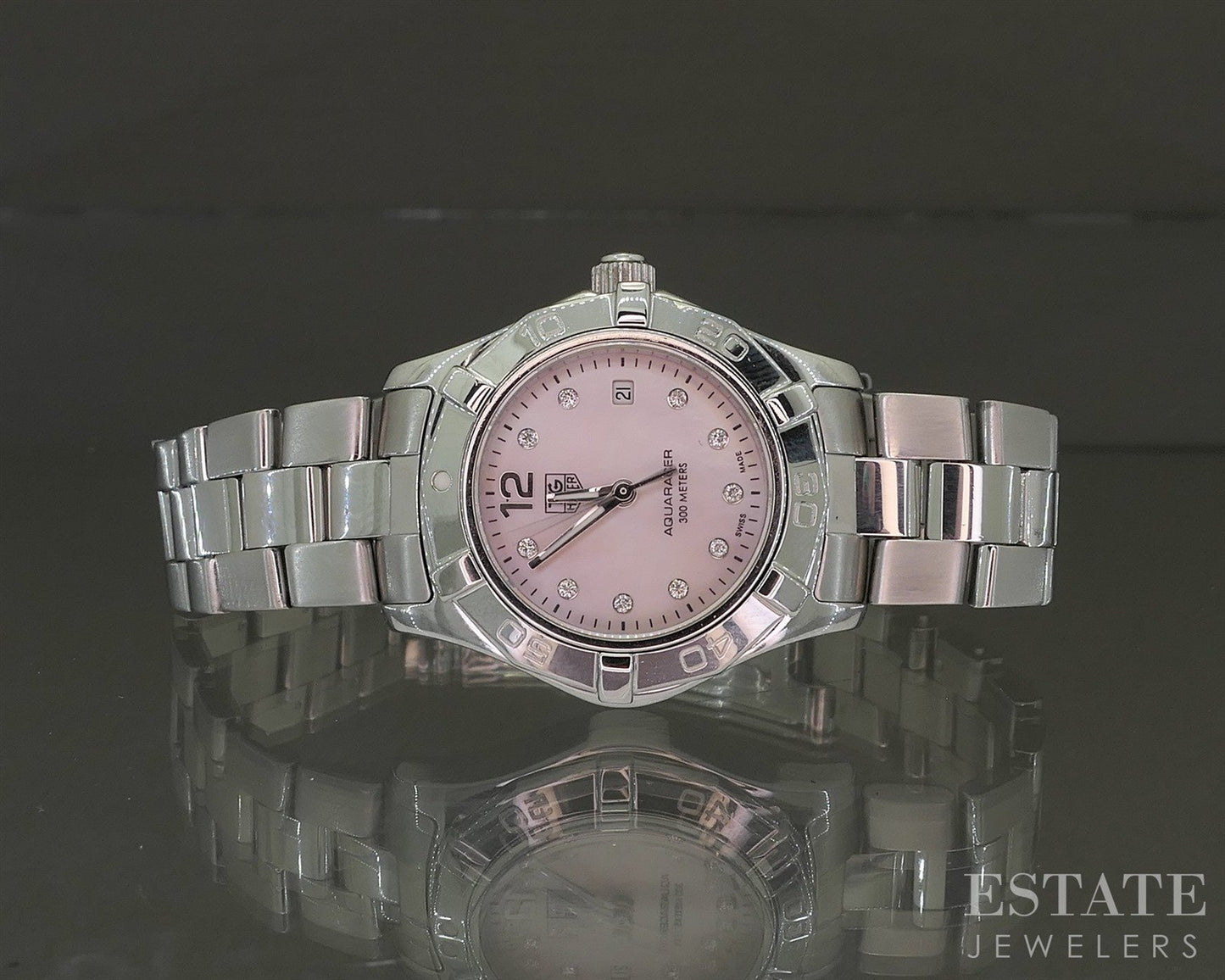 Tag Heuer Aquaracer Date WAF141A MOP Diamond Dial Stainless Ladies Watch p23864