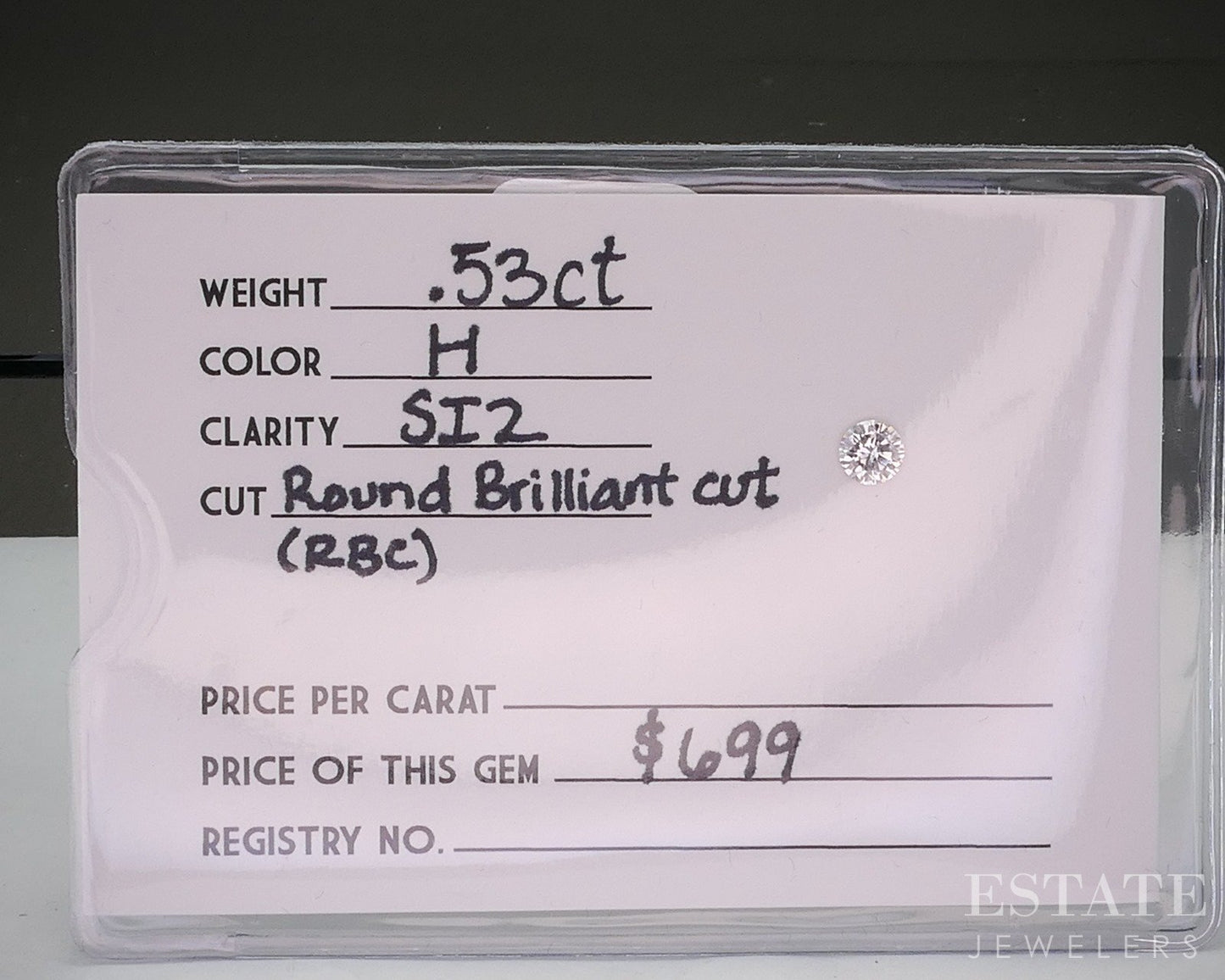 Loose .53ct Round Cut Natural Diamond SI2/H p26166