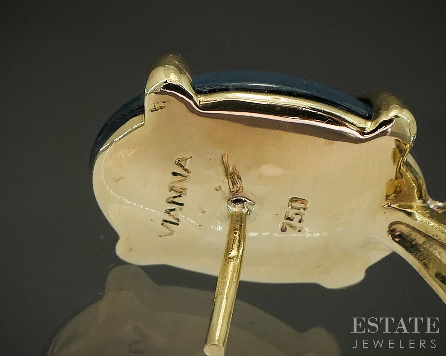 18k Yellow Gold Vianna Indicolite Tourmaline & Diamond Earrings 15.6g p26135