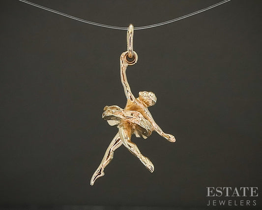 14k Yellow Gold Dimensional Ballerina Charm 2.0g p24803