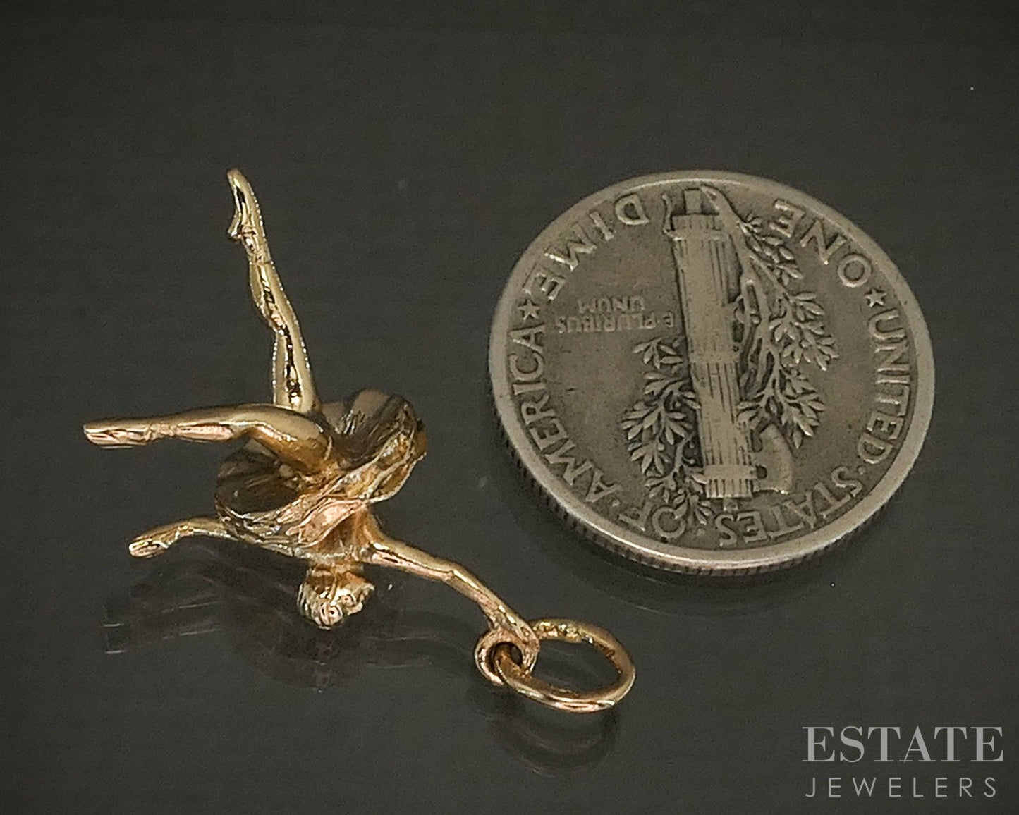 14k Yellow Gold Dimensional Ballerina Charm 2.0g p24803